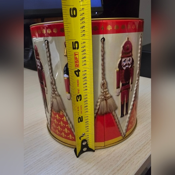 Festive Nutcracker Tin with Red and Gold Colored Accents - Picture 3 of 3
